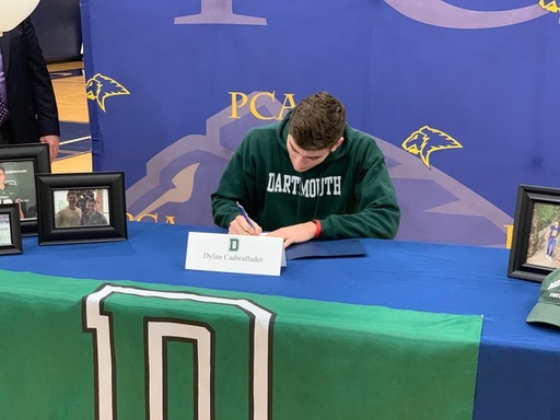 Dylan Cadwallader signs with Dartmouth.