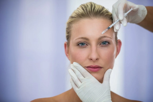female-patient-receiving-botox-injection-forehead-